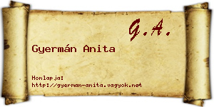 Gyermán Anita névjegykártya